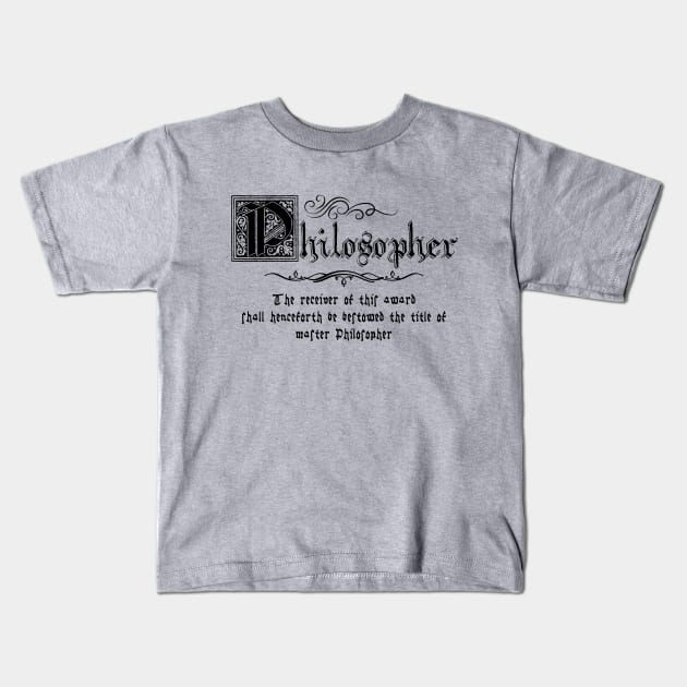 Medieval Master Philosopher Kids T-Shirt by walaodesigns